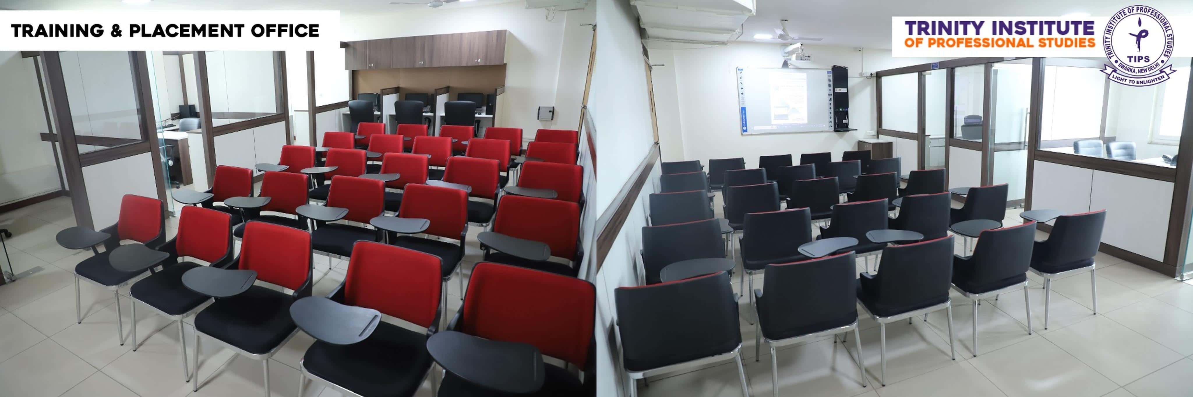TIPS training and placement office with seating and presentation setup 