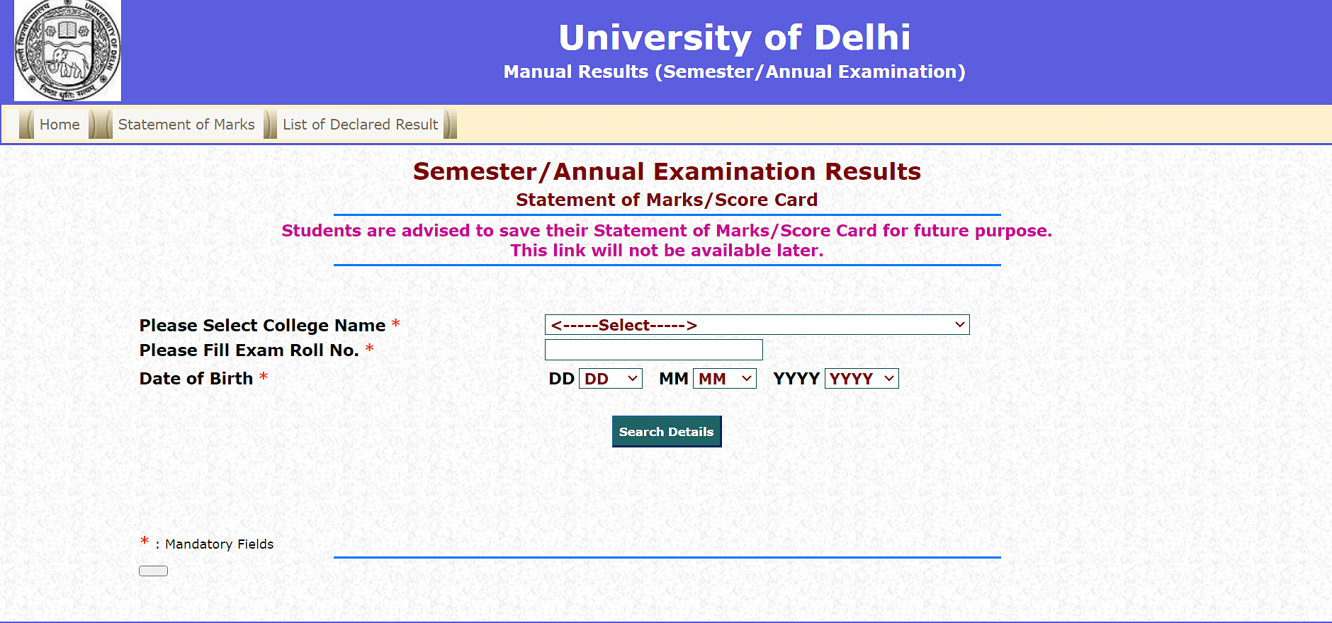 How to check Delhi University Result?