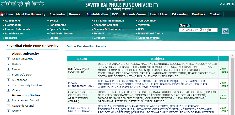 UniPune Revaluation Process of Answer Book 2024