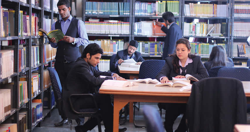 Students studying and reading books