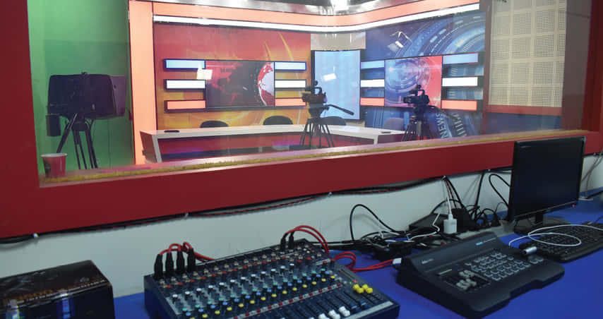 IAMR media studio with broadcast cameras,