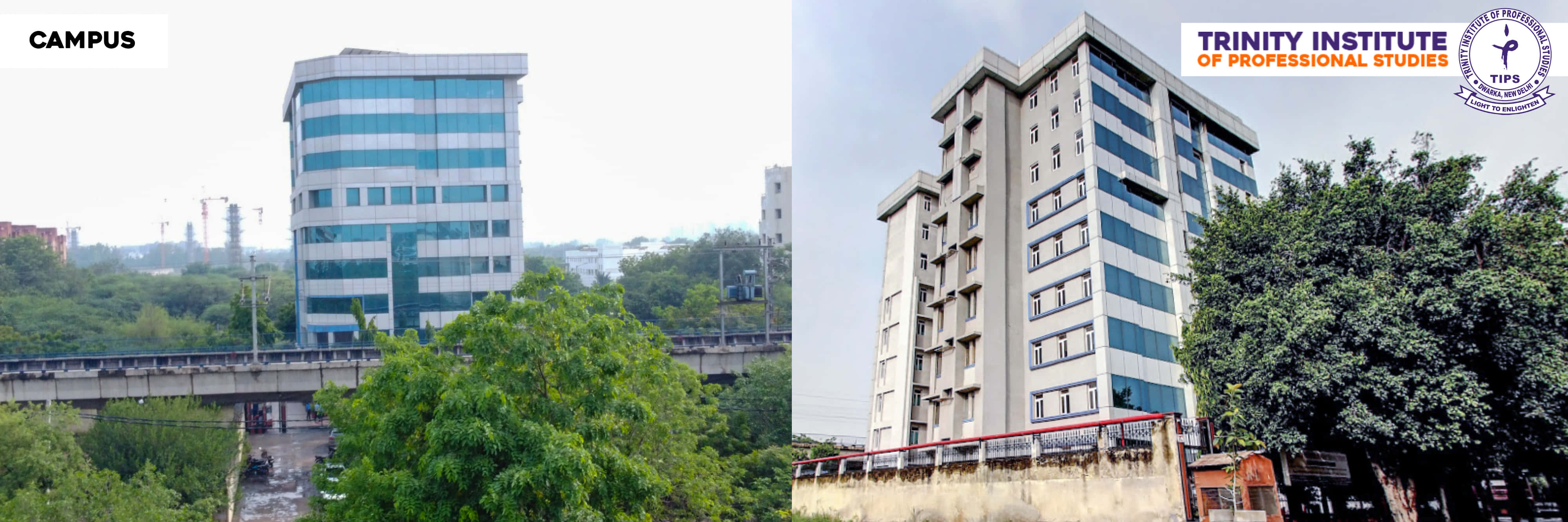 Trinity Institute of Professional Studies TIPS Dwarka campus building and infrastructure.