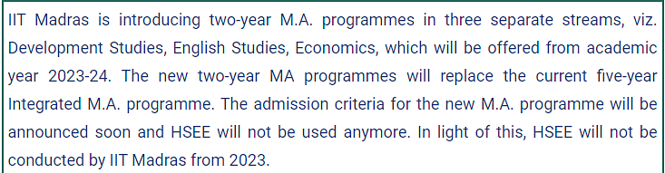 IIT Madras MA courses: IIT Madras to start three new MA courses
