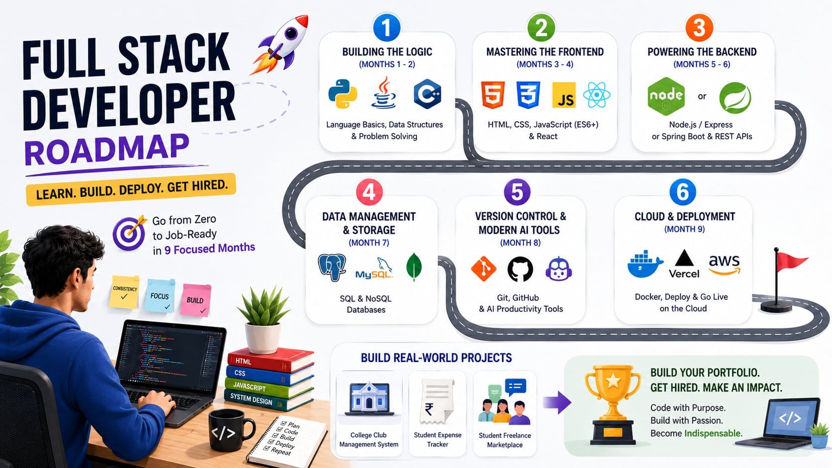 Complete Full Stack Developer Roadmap for B.Tech & BCA Aspirants