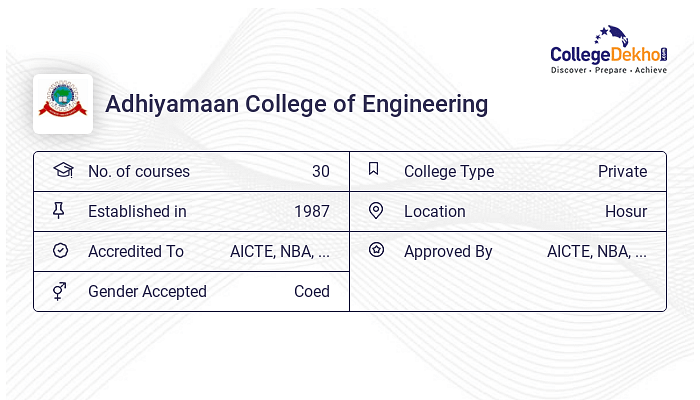 Adhiyamaan College Of Engineering (ACE), Hosur Admission 2024 - Dates ...