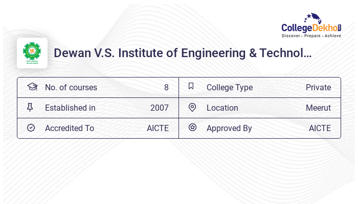 DVSIET Meerut Fees Structure & Courses List 2024-25