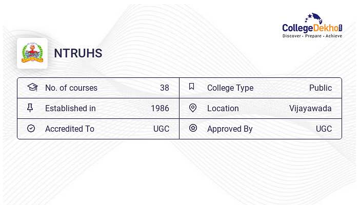 NTRUHS 2023 Admission Fees Courses Placements