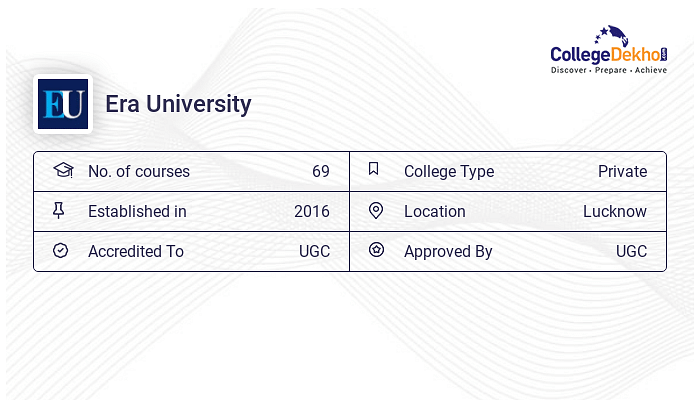 Era University Fees Structure Courses List 2024 25