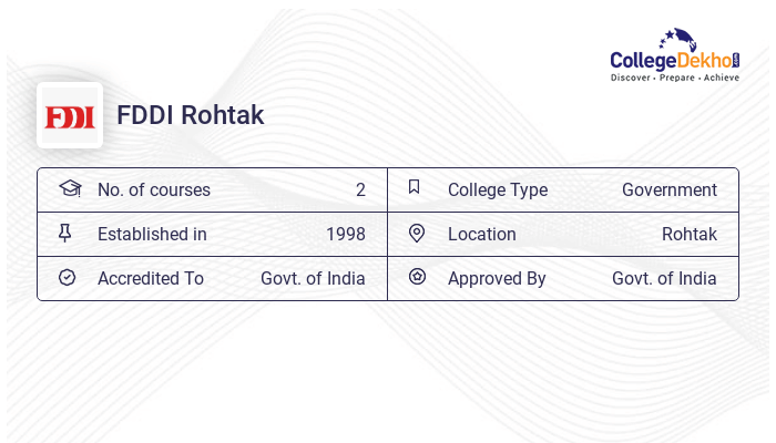 FDDI Rohtak - Admission 2024, Fees, Courses, Placement, Ranking