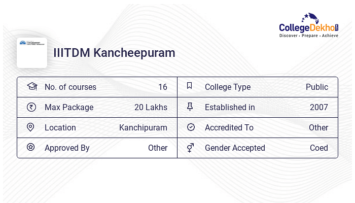 IIITDM Kancheepuram - Admission 2024, Fees, Courses, Placement, Ranking