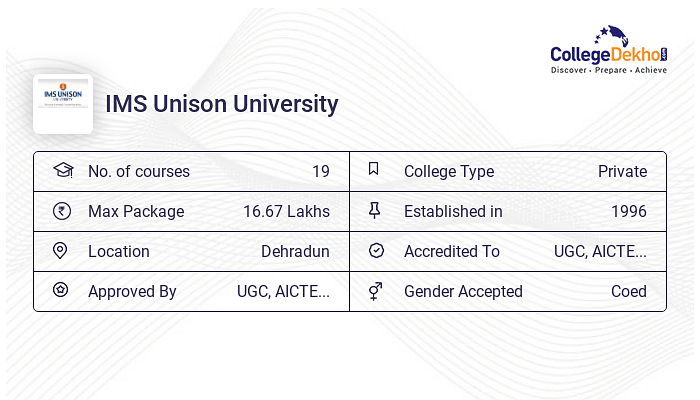 IMS Unison University Admission 2024 - Dates, Form, Online Process, Fees