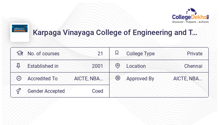 Kvcet KVCET Chennai Fees Structure & Courses List 2024-25