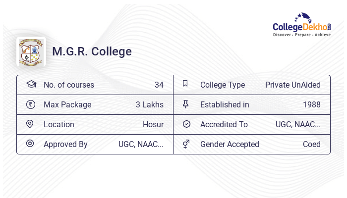 M G R College Hosur (Arts Science) Fees Structure Courses List