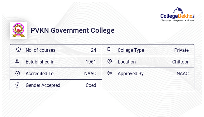 PVKN Government College Admission 2024 - Dates, Form, Online Process, Fees