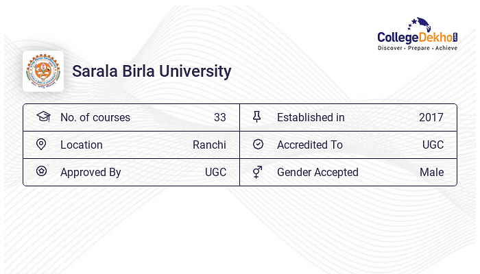 Sarala Birla University Fees Structure & Courses List 2024-25