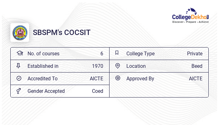 SBSPM's COCSIT Admission 2024 - Dates, Form, Online Process, Fees