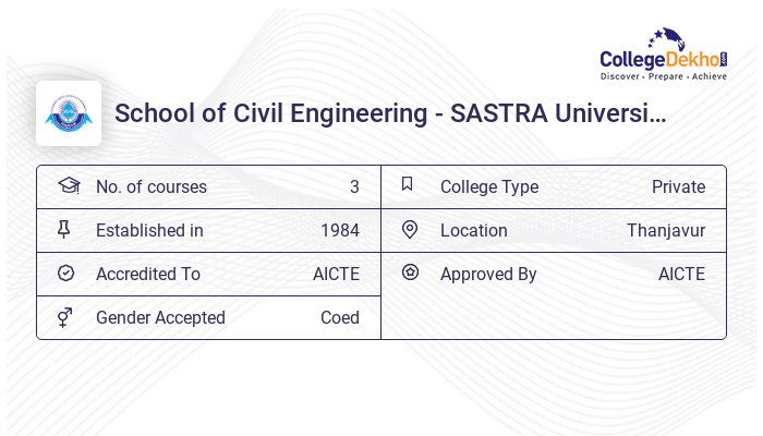 B.Tech at School of Civil Engineering - SASTRA University : Courses ...