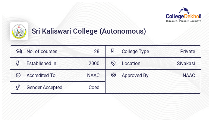 Sri Kaliswari College (Autonomous) Campus: Address, Hostel Fees ...