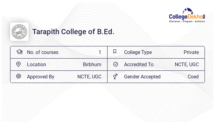 Tarapith College Of B.Ed. Fees Structure & Courses List 2024-25