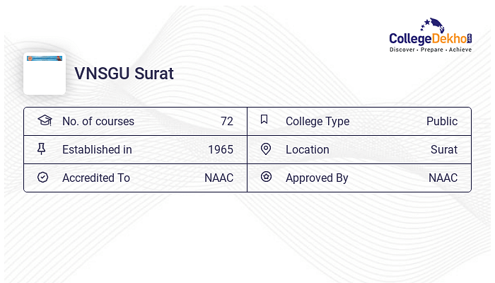 VNSGU Surat Admission 2024 - Registration Process, Form Last Date, Fees