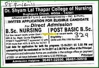 Dr Shyam Lal Thapar College of Nursing