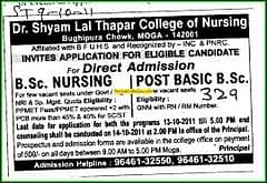 Dr Shyam Lal Thapar College of Nursing, (Moga)