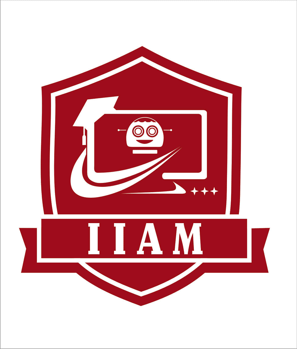 a creative logo of a football team with the brand name AIML and a slogan of  Meghnad Saha Institute of technology