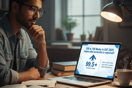 130 to 150 Marks in CAT 2025 means how much percentile expected
