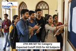 27th WB SET SC Category Expected Cutoff 2025 for All Subjects