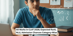 50 Marks in CLAT 2026; Expected Rank, NLU, Admission Chances Category-Wise