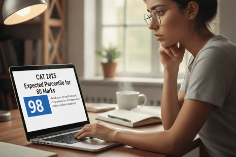 80 Marks in CAT 2025 means how much percentile expected