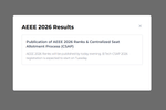 AEEE Result 2026 (Today) Live Updates