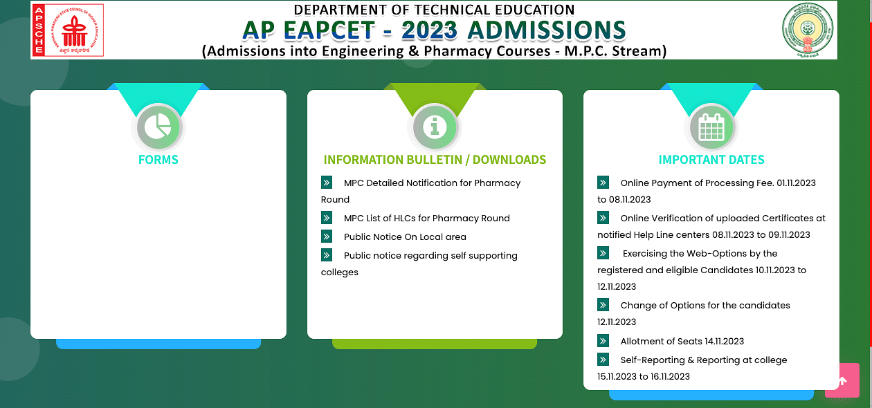 AP EAMCET B.Pharmacy (MPC) Counselling Dates 2023 Released: Check Dates ...