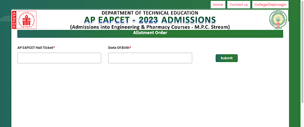 AP EAMCET Seat Allotment 2023 Final Phase