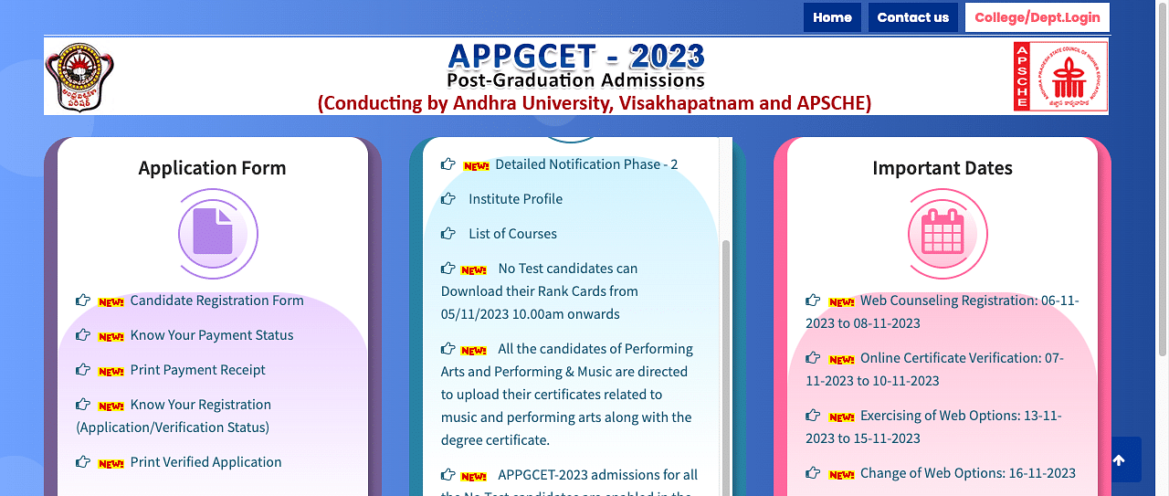 AP PGCET Second Phase Counselling 2023: Registration Closes On November ...