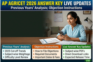 AP AGRICET 2026 Official Answer Key LIVE Updates: Previous Years' Analysis; Objection Instructions