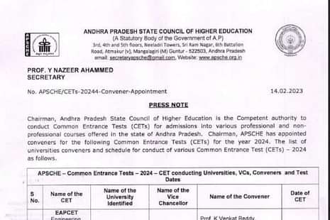 AP EAMCET Exam Date 2024 Released