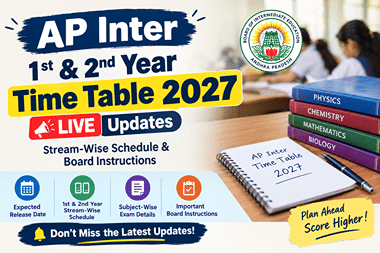 AP Inter 1st & 2nd Year Time Table 2027 LIVE Updates: Stream-Wise ...