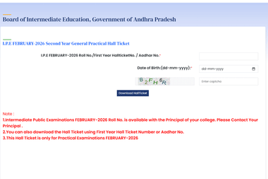 AP Inter Theory Exams Hall Ticket 2026 Release Date Prediction