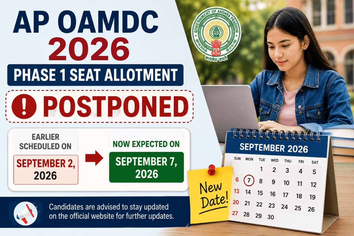 AP OAMDC 2026 Phase 1 Seat Allotment Postponed