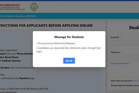 OAMDC Degree Seat Allotment Result 2025 (OUT) Live Updates