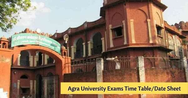 Agra University Main Annual Exams 2019 20 Date Sheet Time Table