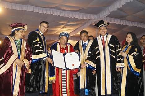 Amity Confers D.Phil. Degree to President of Liberia