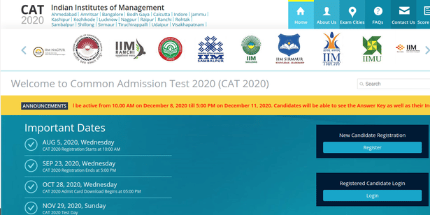 CAT 2020 Answer Key Release Date