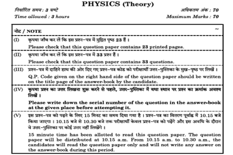 CBSE Class 12 Physics Exam 2026