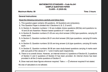 CBSE Class 10 Maths Exam 2026 LIVE: Exam Begins; Answer key to be available after 1:30 PM