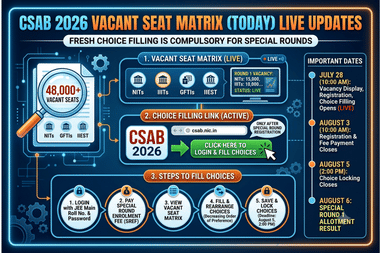 CSAB 2026 Vacant Seat Matrix (TODAY) LIVE Updates