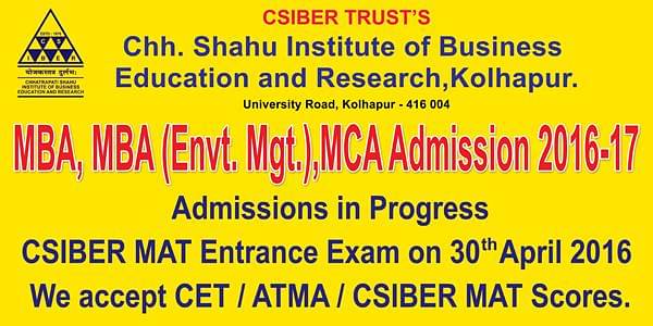 Admission Notice - MBA & MCA courses at CSIBER
