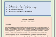 CUET PG Chemistry Exam 2026 March 11 LIVE: Last-minute Preparation Short Notes; Practice Questions & Important Topics