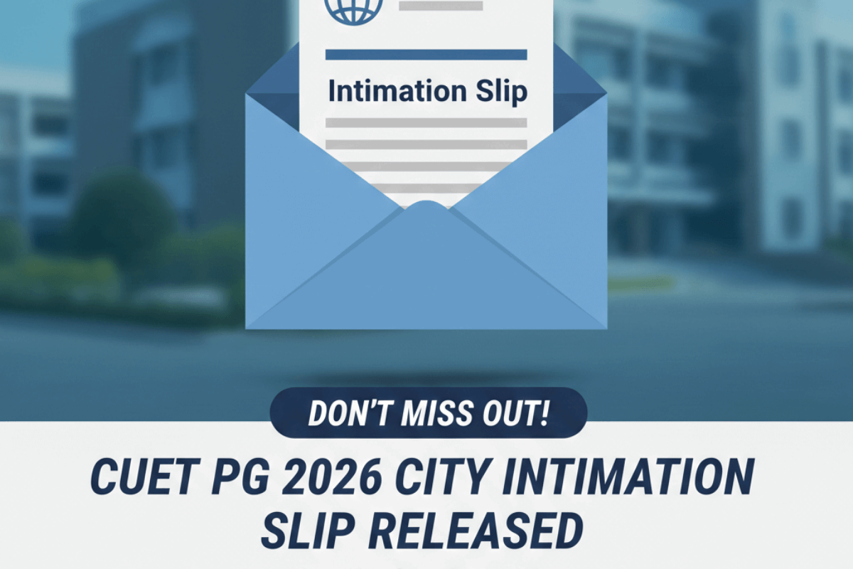 CUET PG City Intimation Slip 2026 Expected by February 26